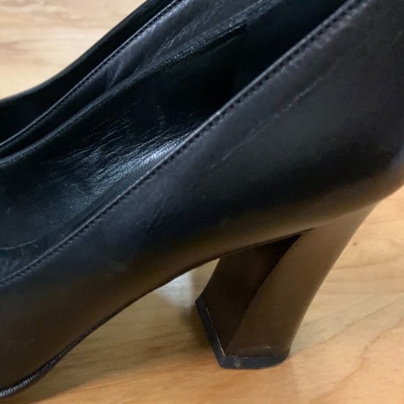 Prada Leather Open Toe Block Heels - Picture 3 of 4